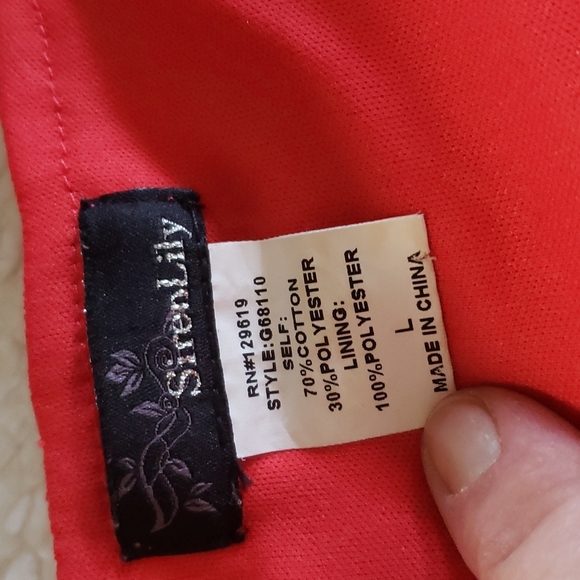 SirenLily Coral Crocheted Midi dress LARGE - Picture 2 of 4